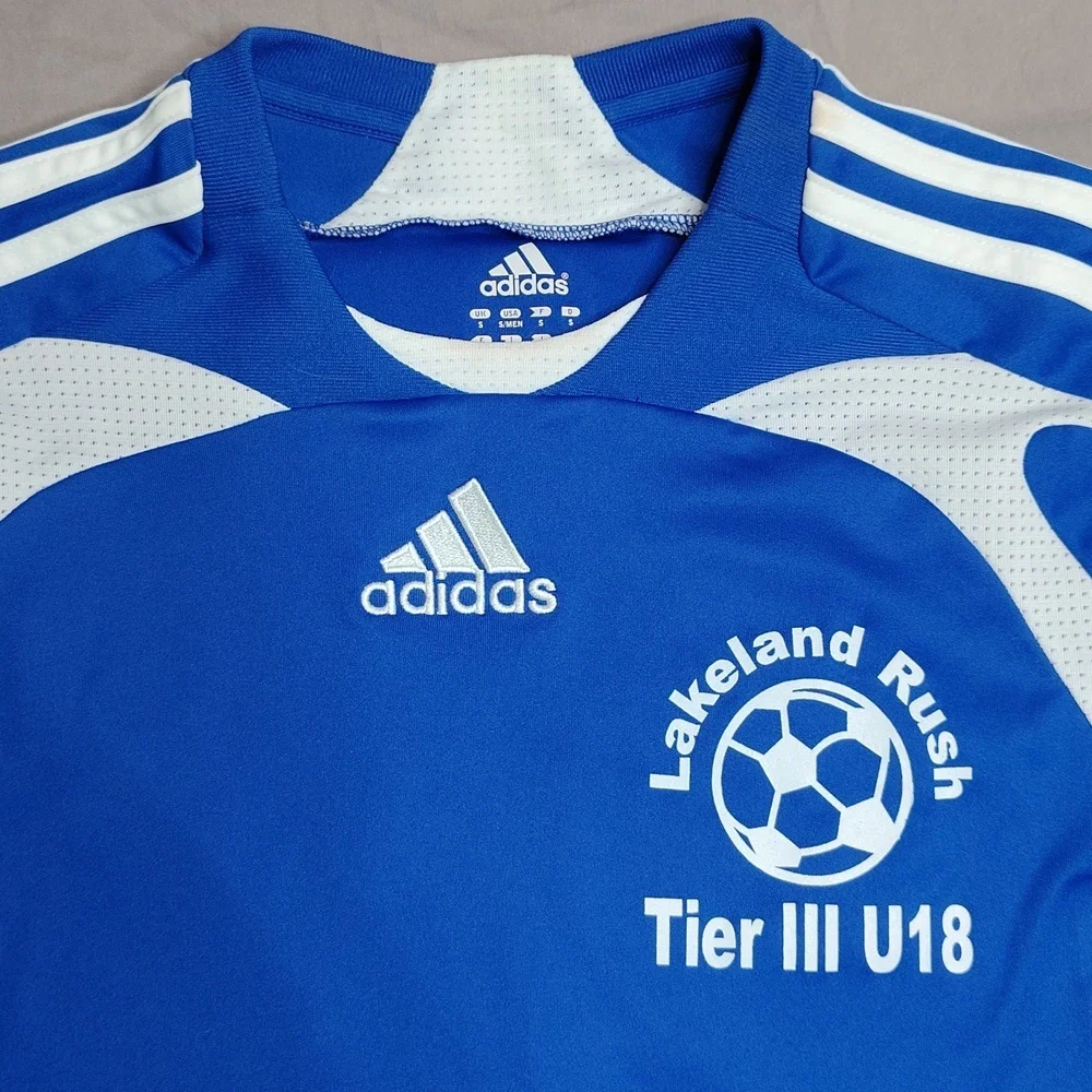 Adidas‎ Soccer Jersey Size Small Blue White Sports Football Lakeland Rush Tier 3